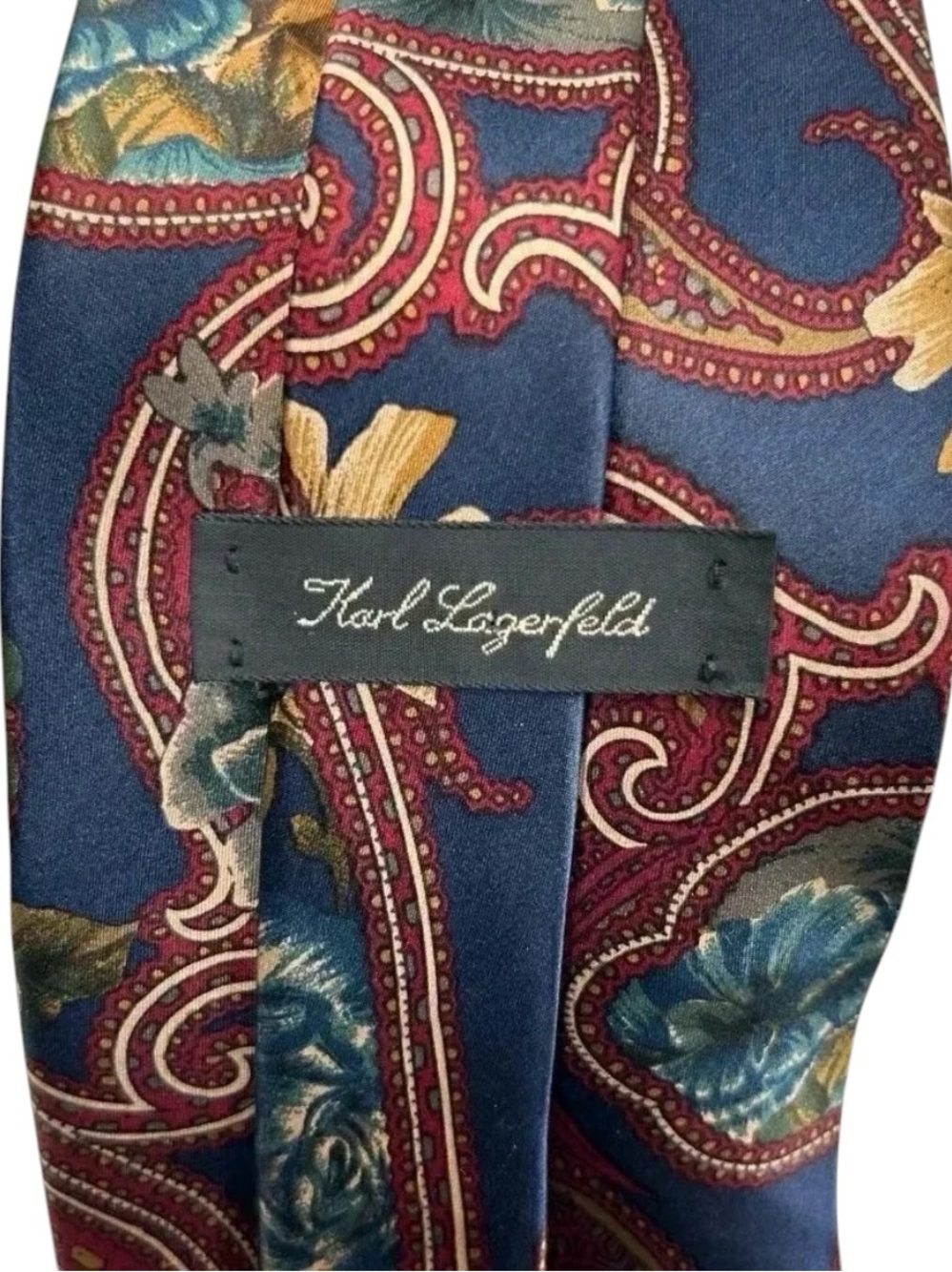 Karl Lagerfeld Floral Paisley Silk Tie Luxury Business Classic